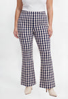Trousers bootleg checky - Blue