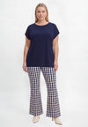 Trousers bootleg checky - Blue