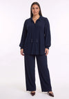 Trousers loose UNI DOLCE PLISSÉ - blue