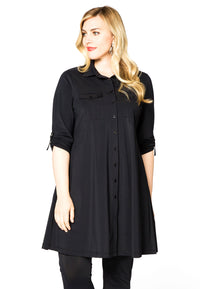 Blouse long roll sleeve COCO - black - #1