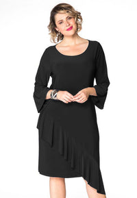 Dress asymm frill DOLCE - black - #1