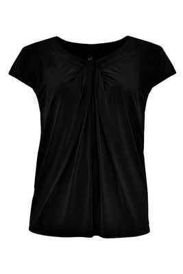 Shirt wide drape neck DOLCE - black  - #4