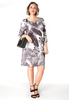 Dress palm leaves SCUBA - grey - #2