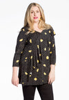 Shirt flare frill LEMON - black 