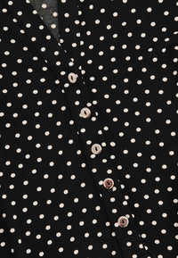 Shirt grandad collar DOTS - black - #5