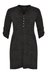 Shirt grandad collar DOTS - black - #4