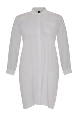 Blouse long LINEN - white  - #4