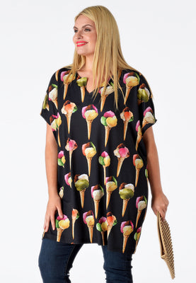 Shirt-tunic wide ICECREAM - black  - #1