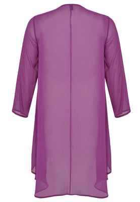 Blouse jacket voile UNI - purple  - #3