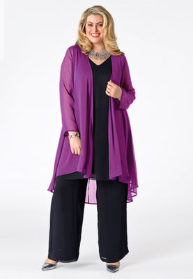 Blouse jacket voile UNI - purple  - #2