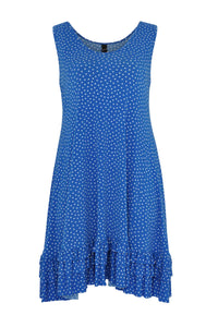 Dress-singlet ruffled DOTS - blue - #4