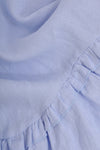 Blouse ruffled bot LINEN - blue - #5