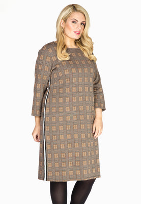 Dress check lurex - brown - #1