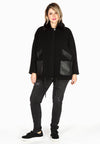 Jacket wide fur collar - black