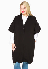 Jacket frill sleeve Interlock - black - #1