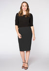 Skirt zip midback crèpe - black