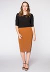 Skirt zip midback crèpe - brown