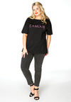 Shirt wide short sl l'amour - Black