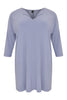 Tunic wide slit 3/4 sleeve - blue - #4