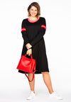 Dress stripe rib INTERLOCK - black