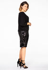 Dress wide sequin border - black