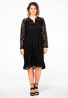 Dress ruffled LACE - black