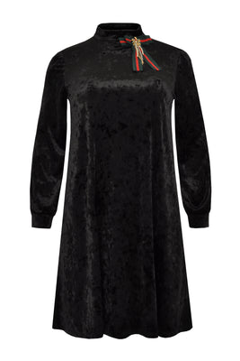 Dress puff sleeves VELVET - black  - #4