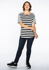 Shirt asymmetric STRIPE MIX - white 