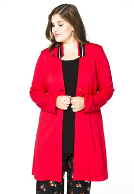 Blazer v-neck collar interlock - red  - #1