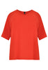 Blouse wide v-neck - red  - #2