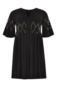 Tunic ruffled pearls DOLCE - black - #4