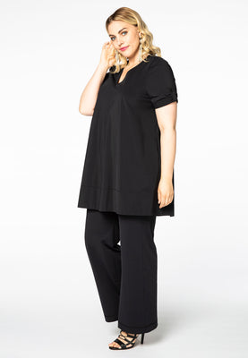 Tunic V-neck rolled sleeve COCO - black  - #2