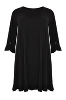 Dress ruffled button sleeve DOLCE - black  - #4