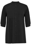 Blouse asymmetric ruffled LINEN - black - #2