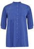 Blouse asymmetric ruffled LINEN - light blue - #4