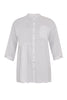 Blouse asymmetric ruffled LINEN - white  - #2