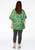 Blouse wide frilled LEOPARD - green  - #3