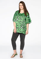 Blouse wide frilled LEOPARD - green  - #2