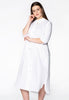 Blouse long ruffled LINEN - white 