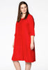 Dress embroidered LINEN - red 