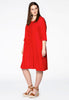 Dress embroidered LINEN - red  - #2