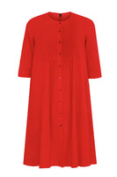 Dress embroidered LINEN - red - #4