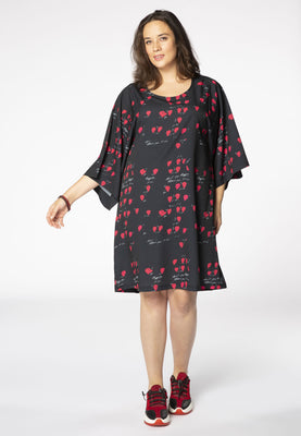 Dress wide sleeves HEART - black  - #2