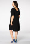 Dress ruffled V-neck DOLCE - black - #3