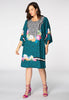 Dress wide sleeves LEO FLOWER - blue - #2