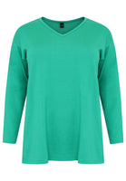 Pullover V basic - green  - #4