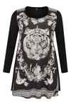 Tunic tiger wide bottom - black - #4