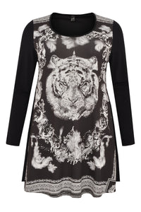 Tunic tiger wide bottom - black - #4