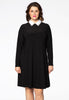 Dress DOLCE wide bot collar - black 