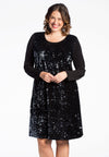 Dress SEQUINS A-line - black 